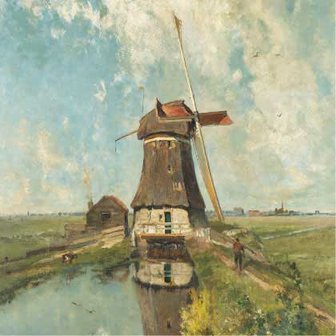 Constant Gabri&euml;l / Een molen aan een poldervaart - Zonder tekst